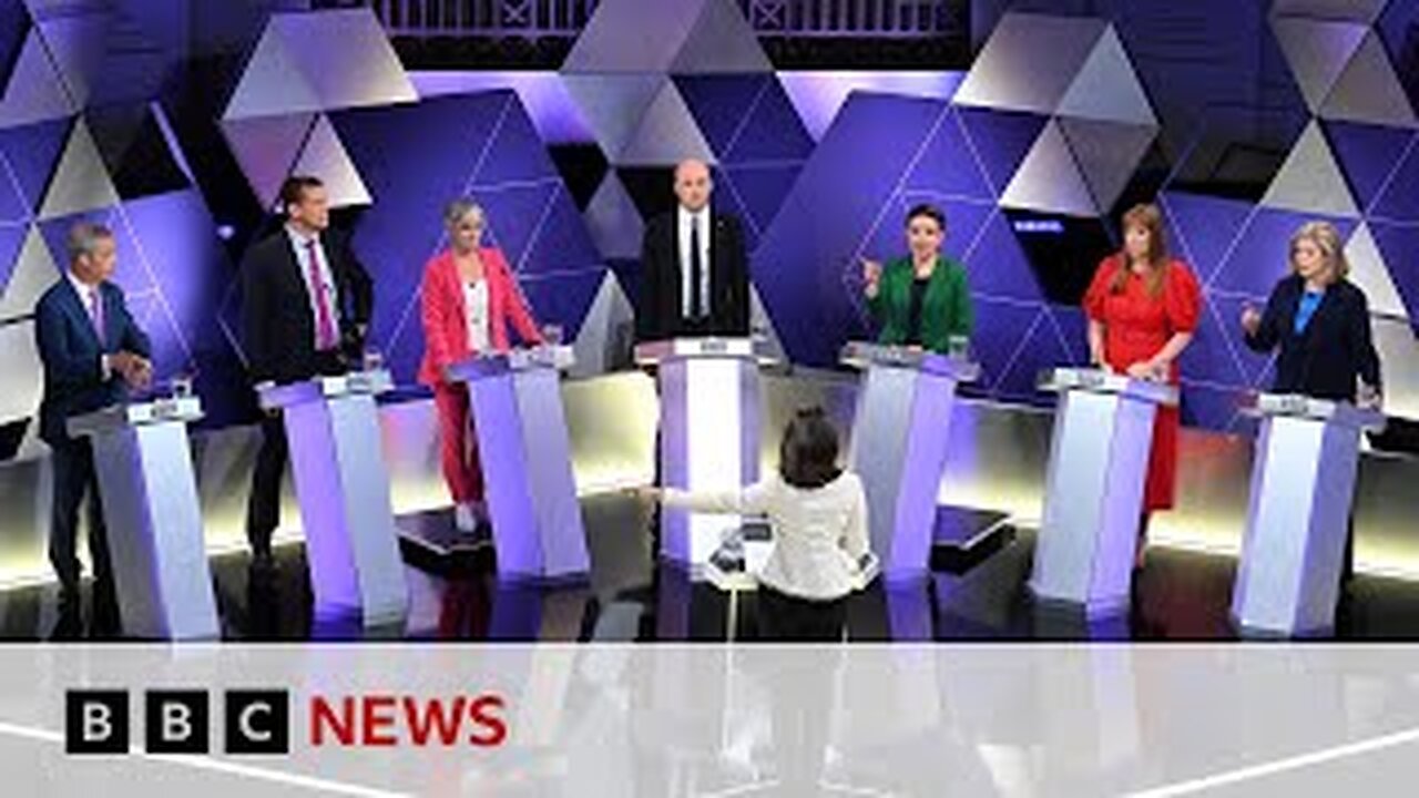 UK election debate sees political parties clashover tax and immigration | BBC News