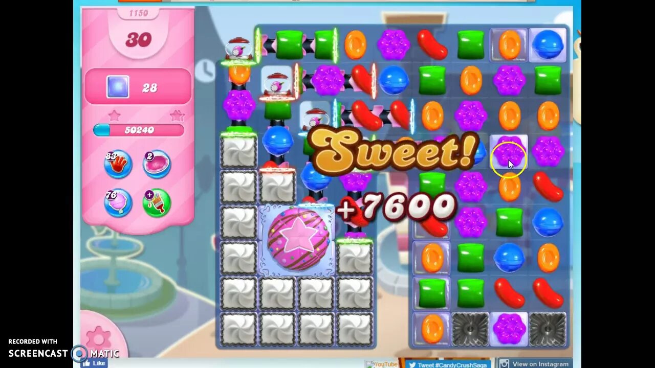 Candy Crush Level 1150 Audio Talkthrough, 3 Stars 0 Boosters