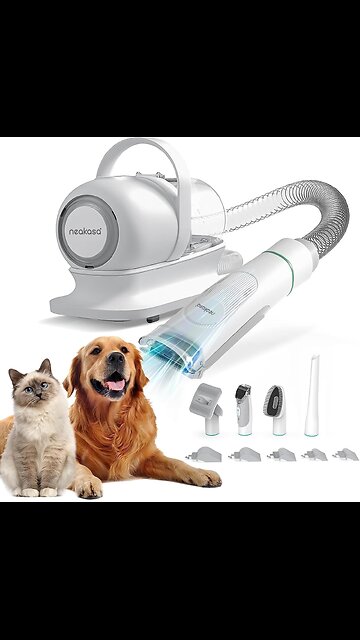neabot P1 Pro Pet Grooming Kit & Vacuum Suction 99% Pet Hair.