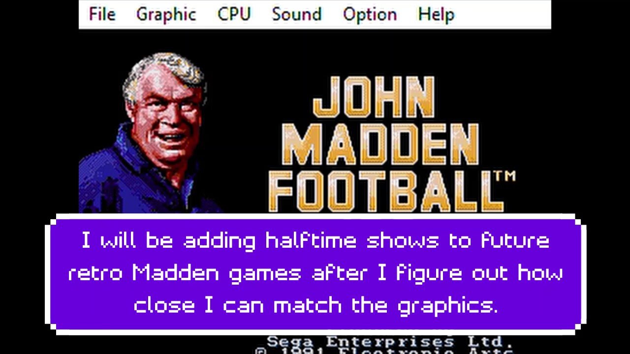 John Madden Football 92, Houston Oilers vs Kansas city Chiefs