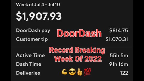 New Record For The Week 2022 1.9k #doordash #DESR