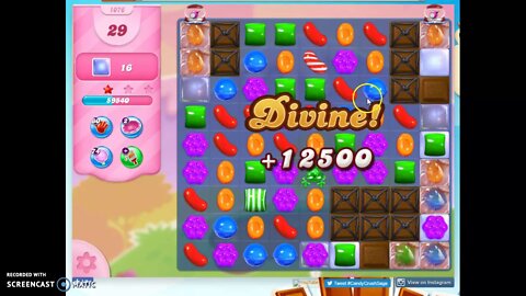 Candy Crush Level 1076 Audio Talkthrough, 3 Stars 0 Boosters