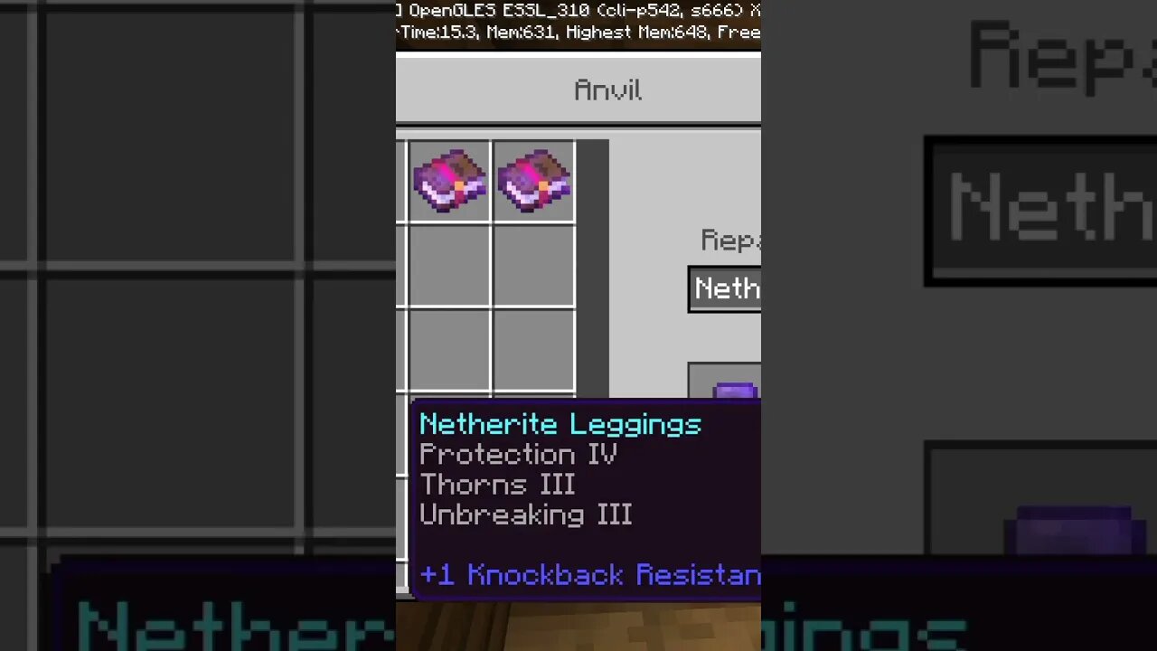 Best enchantment for your leggings 💯|| #shorts #minecraftpe