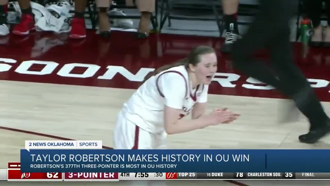 Taylor Robertson sets OU three-point record