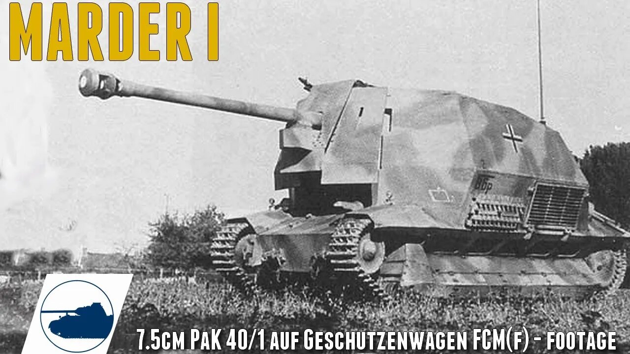 Rare WWII Marder I - 7.5cm PaK 40/1 auf Geschutzenwagen FCM(f) - Footage.