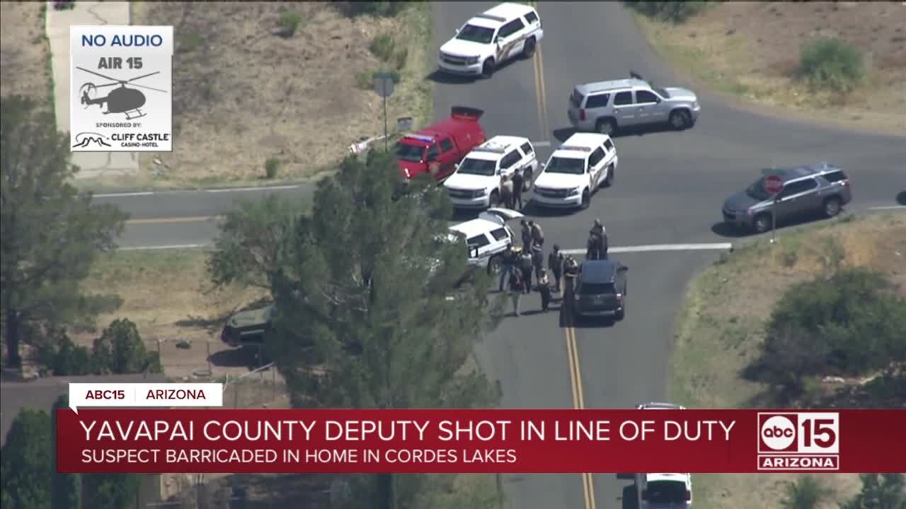 Yavapai County deputy shot, suspect barricaded, sheriff's office says