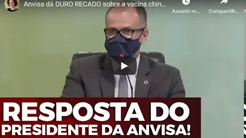 Presidente da Anvisa dá duro recado