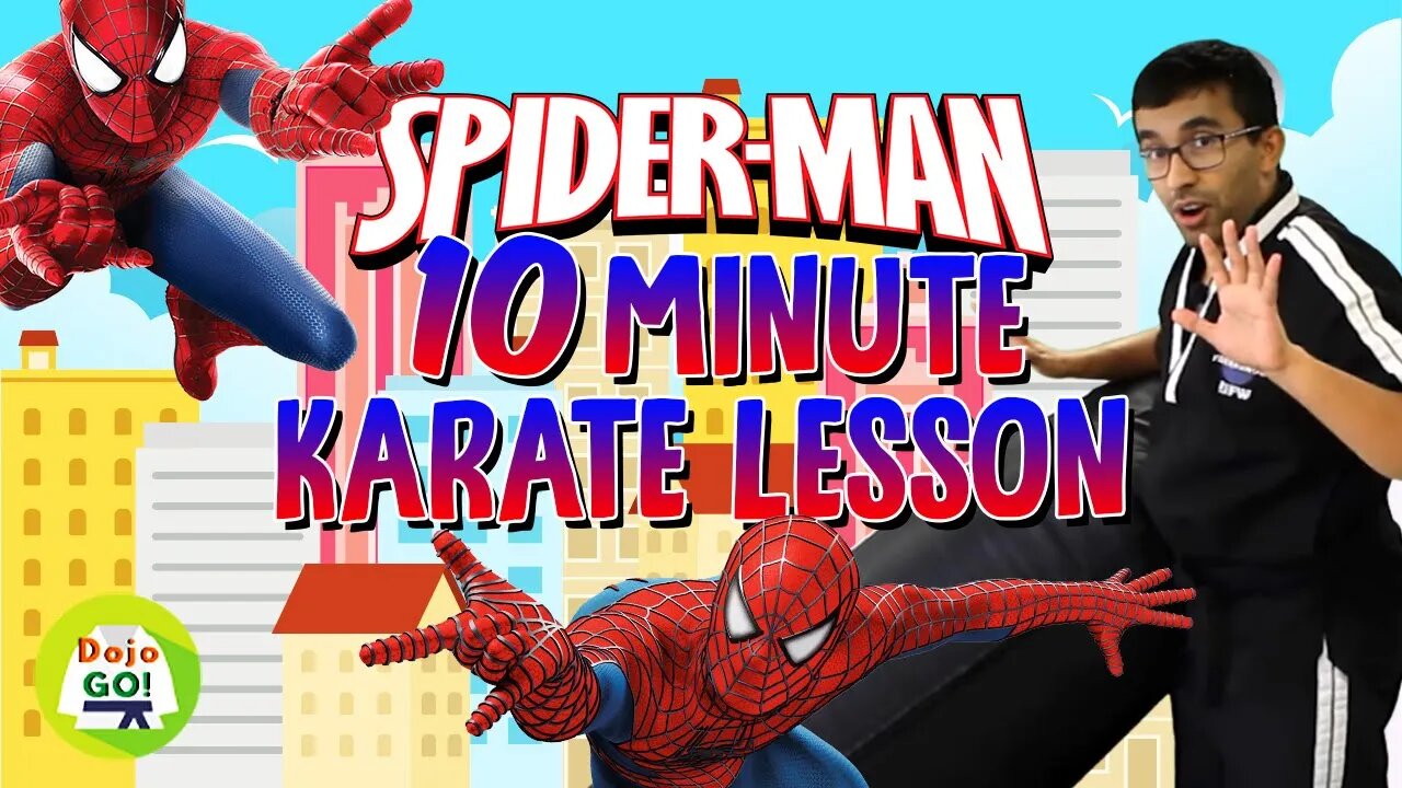 10 Minute Kids Kicking Bag Workout | Spiderman V2! | Dojo Go (Week 34)