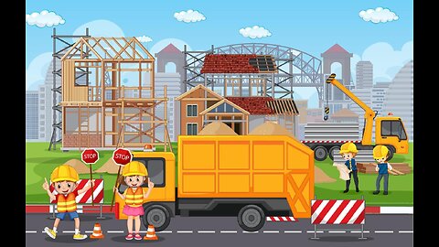 Let's Build A House with kids toys vehicles ll kids Animation