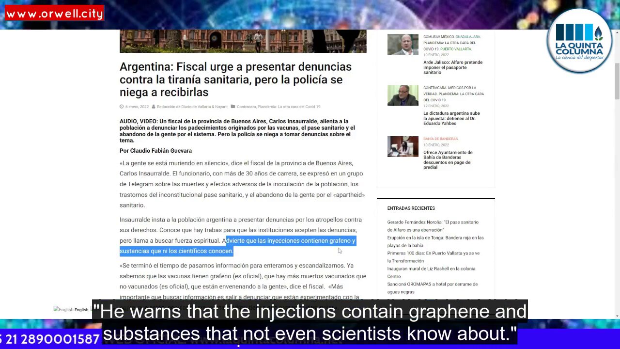 Prosecutor Insaurralde: 'I assure you that these vaccines are destined to kill us'