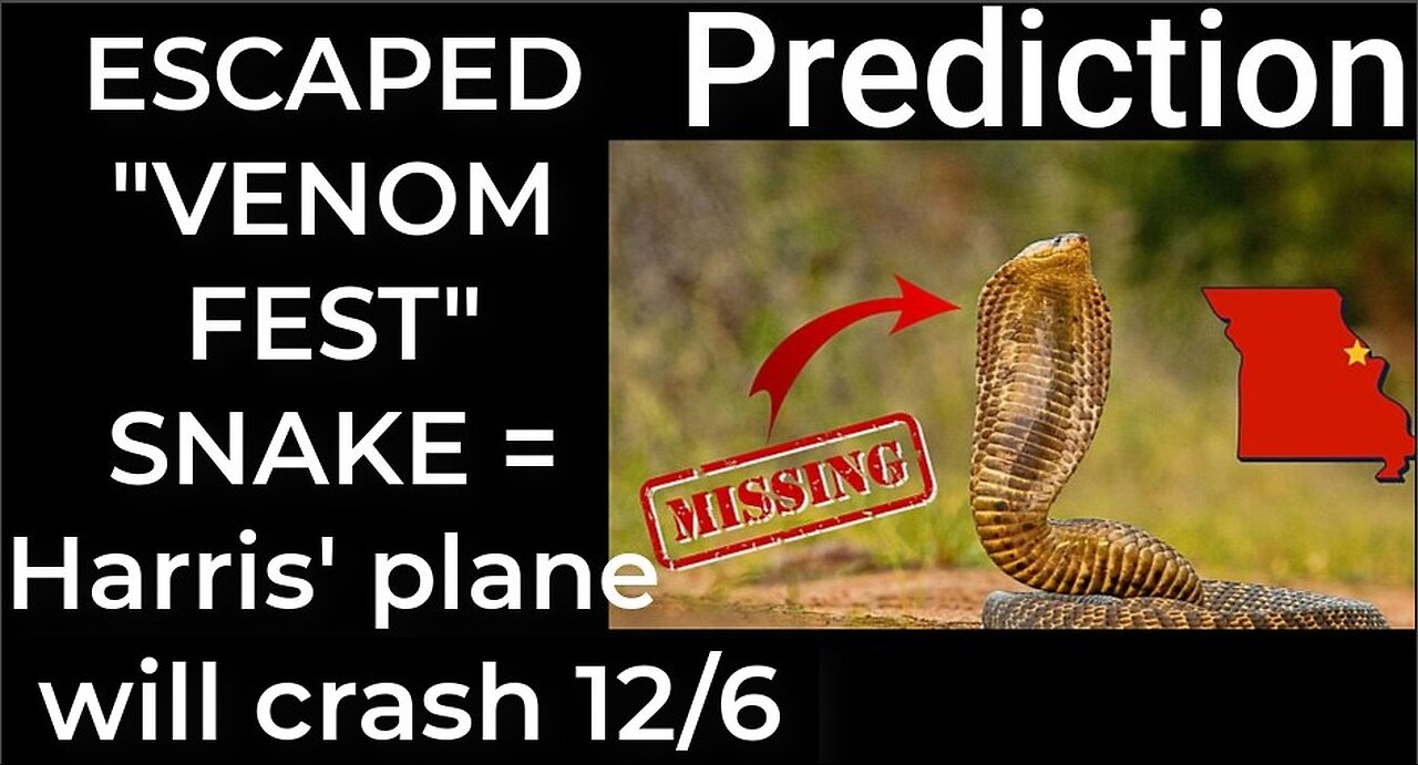 Prediction: ESCAPED "VENOM FEST" SNAKE = Harris' plane will crash Dec 6