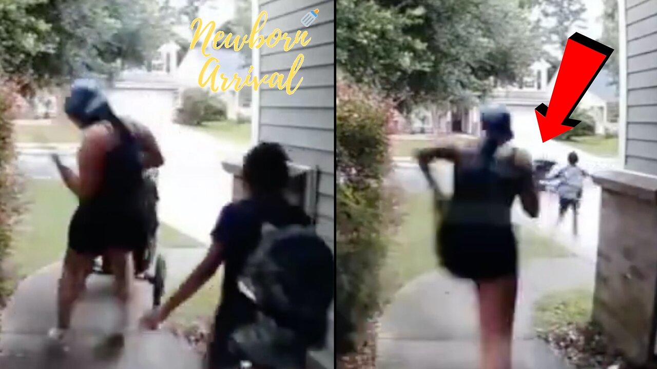 "The Baabyy" Mom Loses Control Of Baby Stroller Dodging Insects At Her Front Door! 😱