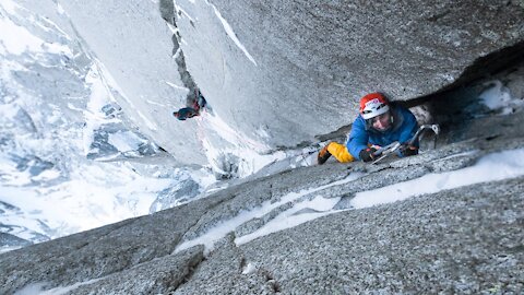 Amazing moments of rock climbing