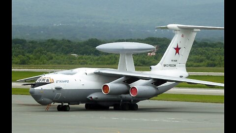 Avión ruso A-50U de detección y control de radar de largo alcance parte para realizar una misión