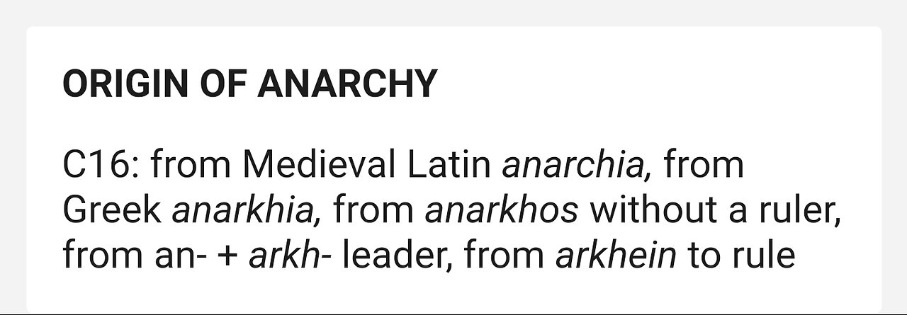 The word Anarchy: Poisoned and co opted by the communistic, mentally unstable Left (3/4/23)