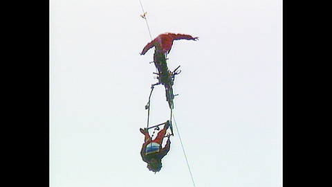 High-Wire Motorbike Stunt