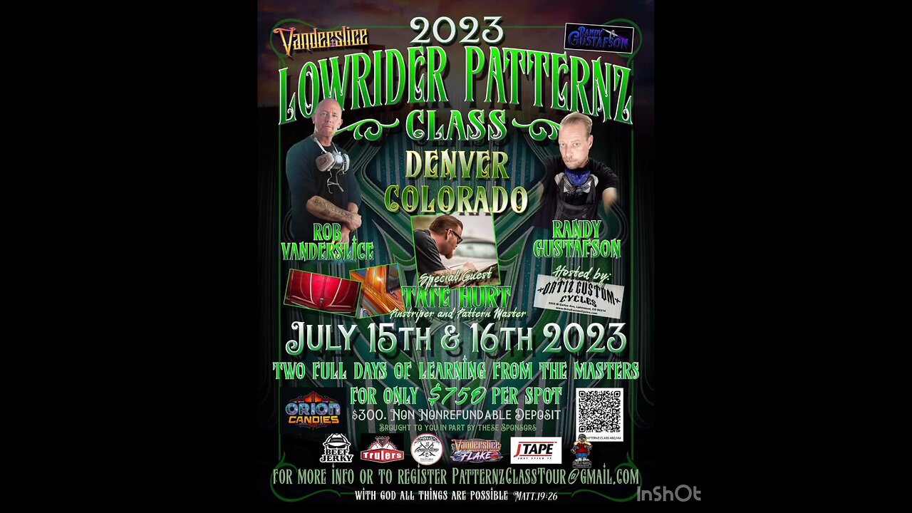 Hands on Lowrider pattern class(Denver Colorado July 15 and 16th 2023 
