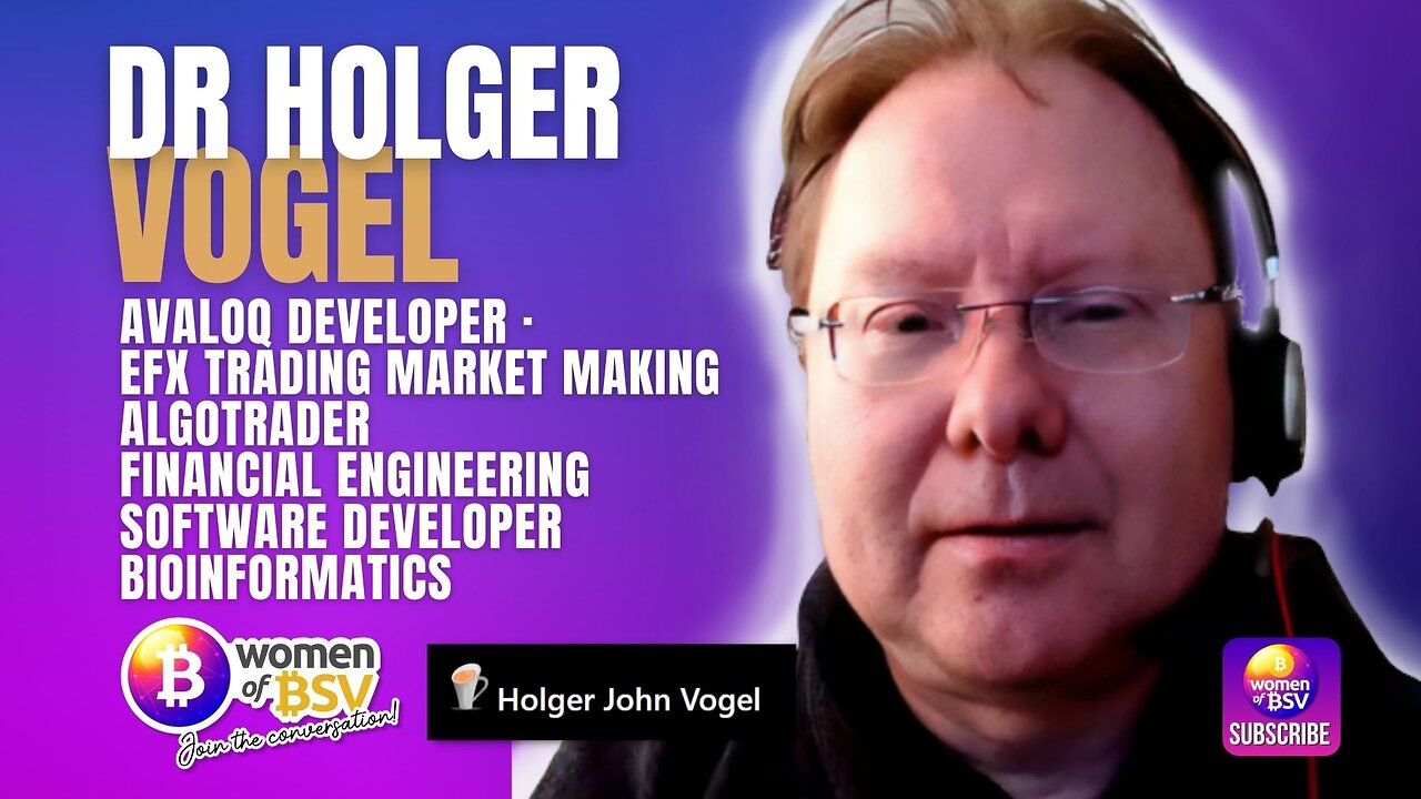 Dr Holger Vogel - Avaloq Developer, eFX Trading Market Making, Financial Engineering with WoBSV #89