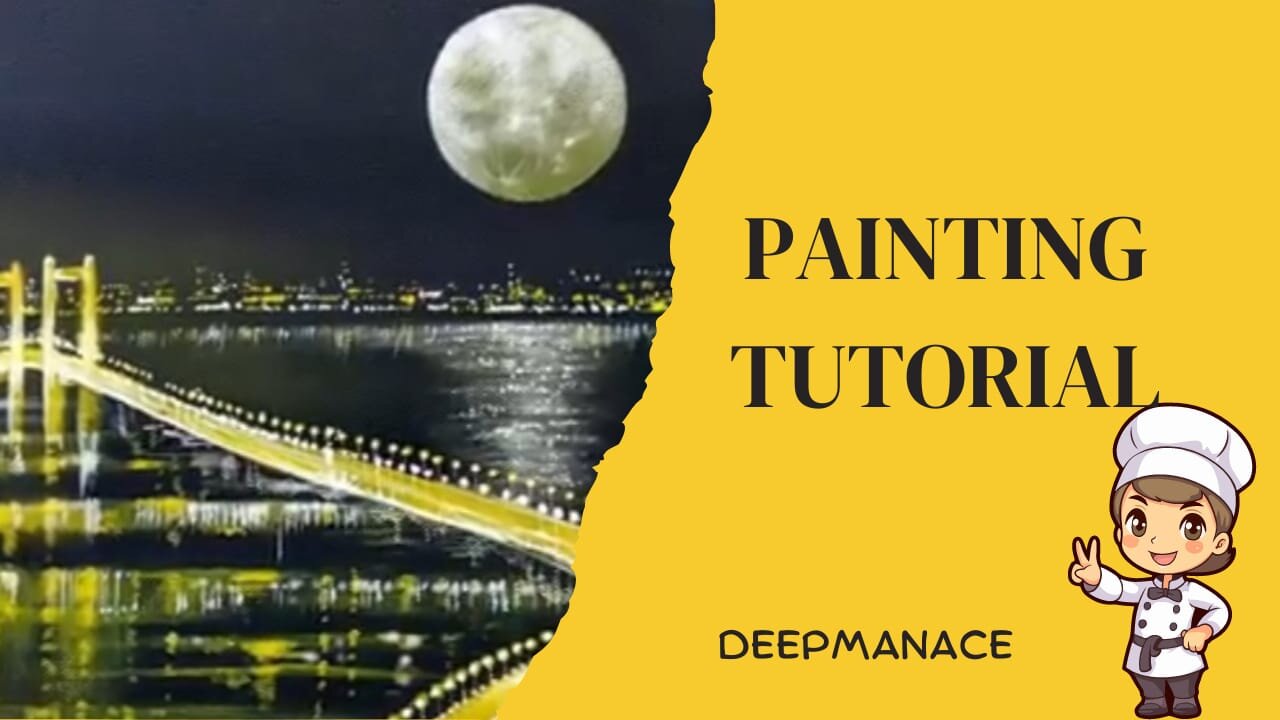 Acrylic Painting for Beginners / Moonlight Scenery / STEP by STEP