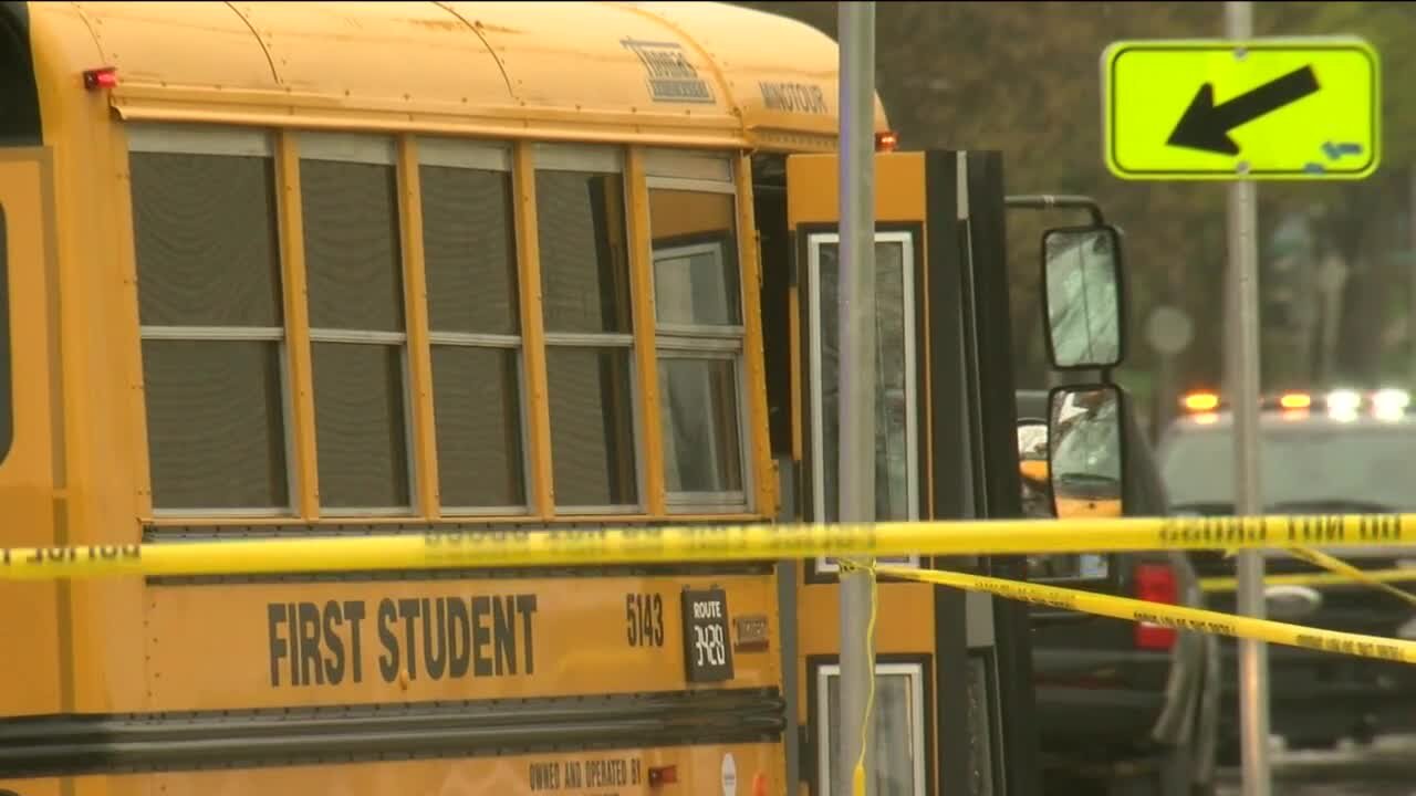 Driver in stolen car hits school bus in MIlwaukee