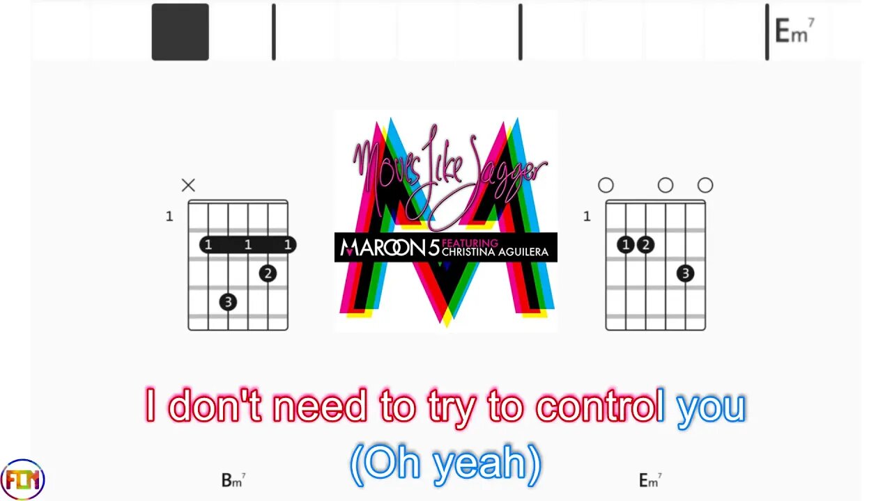 Maroon 5 ft Christina Aguilera - Move like Jagger - (Chords & Lyrics like a Karaoke)