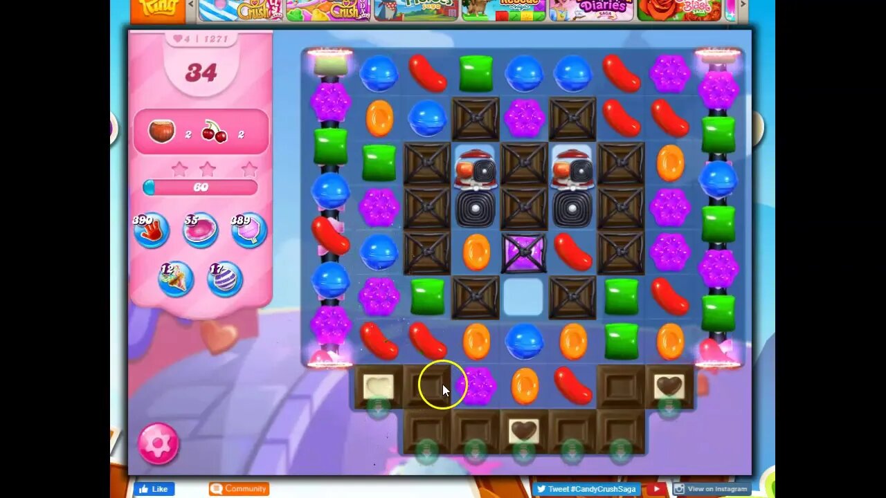 Candy Crush Level 1271 Talkthrough, 35 Moves 0 Boosters