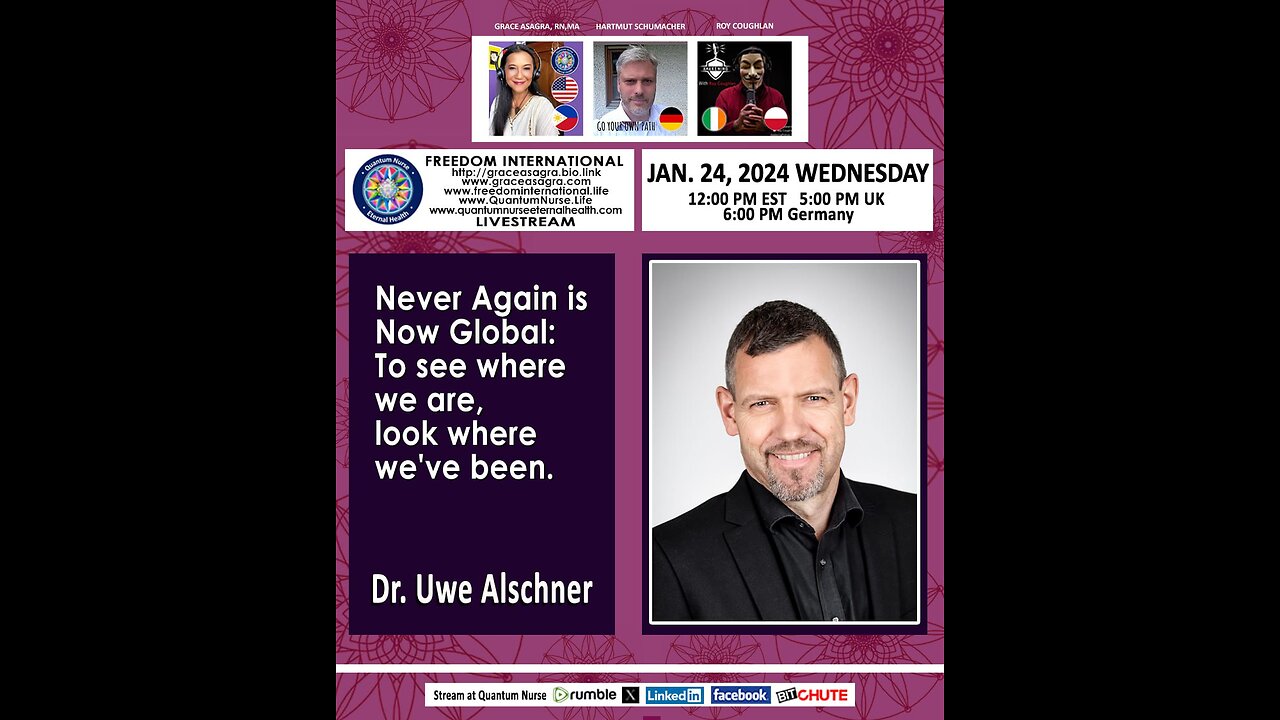 Dr. Uwe Alschner -Never Again is Now Global: To see where we are, look where we've been!