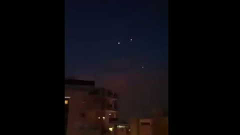 Iron Dome intercepting rockets over Ashdod, Israel