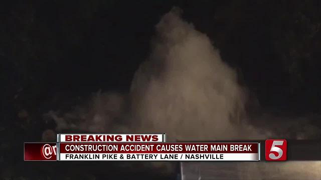 Water Main Break Knocks Out Service In South Nashville