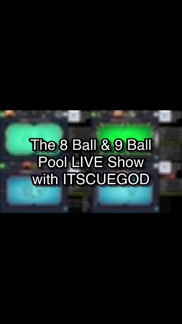The 8 Ball & 9 Ball Pool LIVE Show with ITSCUEGOD
