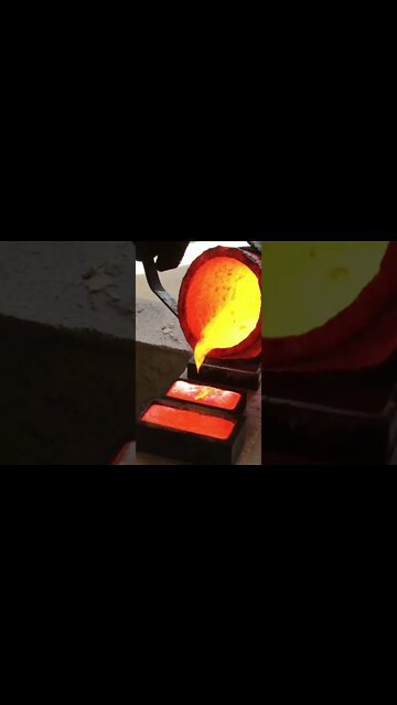 Pouring aluminum bronze #devilforge #ingots