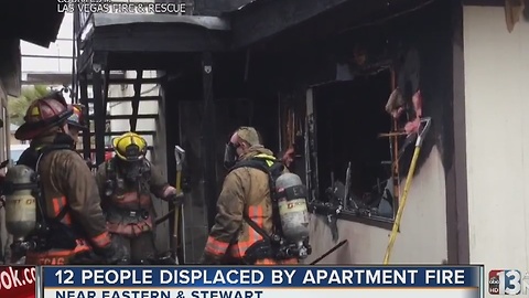 12 people displaced by apartment fire near Eastern, Stewart