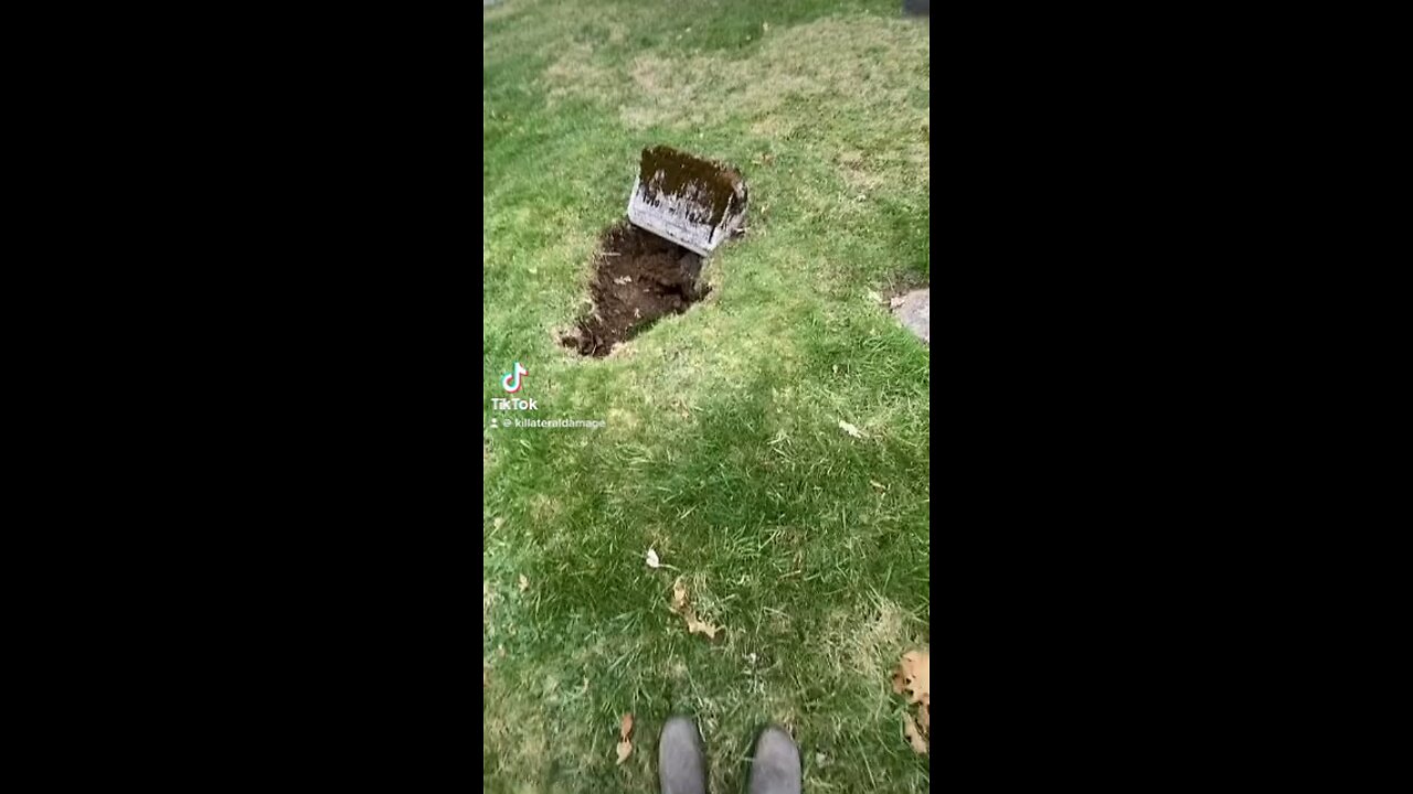Burial Vault Collapsed • Graveyard Sinkhole at Historical Cemetery
