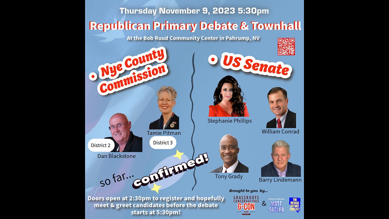 2023 GOP Primary Debate & Townhall Pahrump November 9th 5:30pm - preview