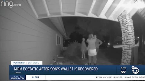 Caught on video: Jamul woman's surprise reaction when son's wallet is returned