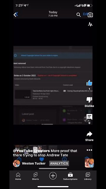 @youtube has A HateBoner For Andrew tate Still!