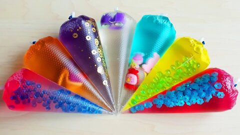 Making Slime Piping Bags - Satisfying Crunchy Slime #78