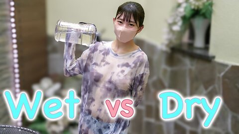 ry vs Wet with Yui | Try on haul Transparent Clothing #japanese tie-dye T-shirt