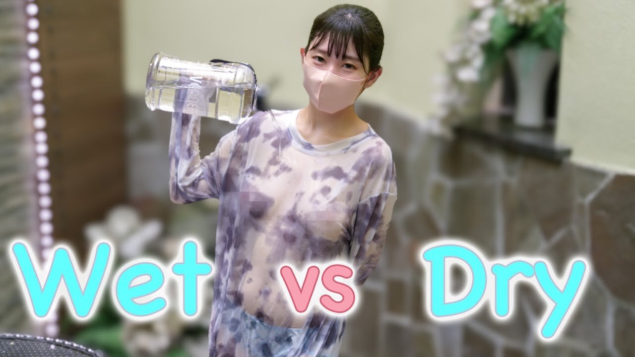 ry vs Wet with Yui | Try on haul Transparent Clothing #japanese tie-dye T-shirt