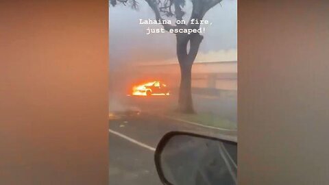 LAHAINA MAUI FLEEING THE FIRES FOOTAGE