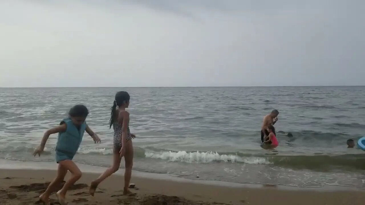 Kenza and Mary take a dip in the Mediterranean