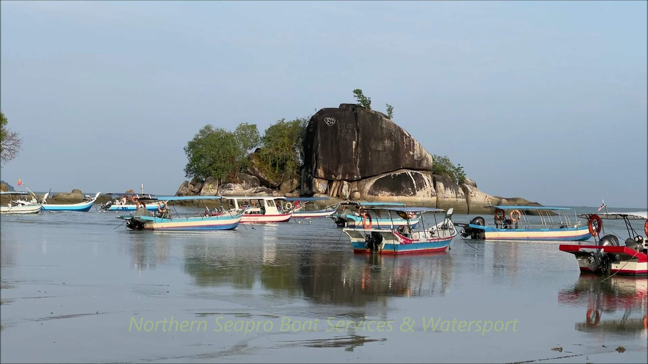 Kilat Beach and Batu Ferringhi beach in Penang Island Malaysia