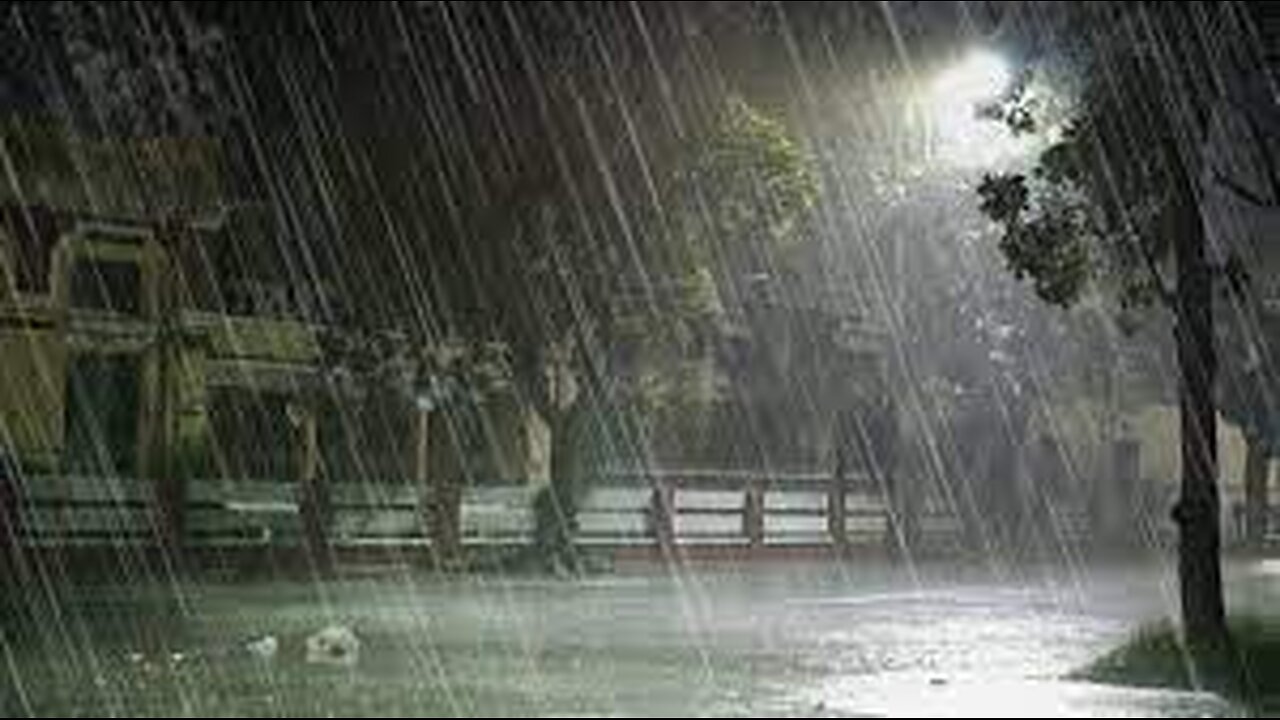 Chuva forte para dormir 24/7, trovoada com chuva para dormir na casa da fazenda à noite