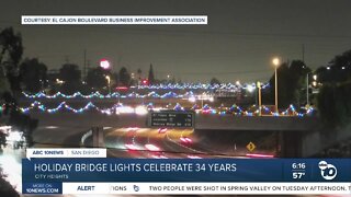 Holiday bridge lights celebrate 34 years in San Diego neighborhoods