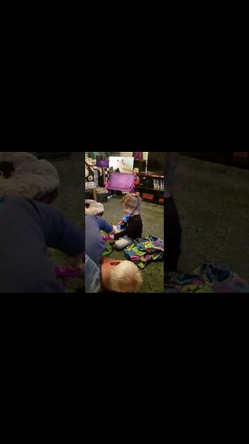 Bella and Grandpa Playing Treehouse Dollies