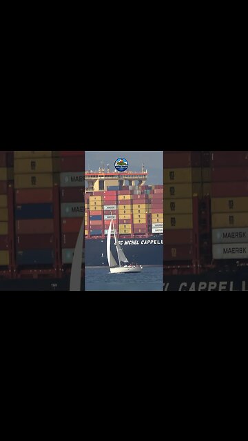 One of the Worlds Largest Container Ships in front of La Línea Spain