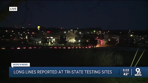 Long lines reported at area COVID testing sites