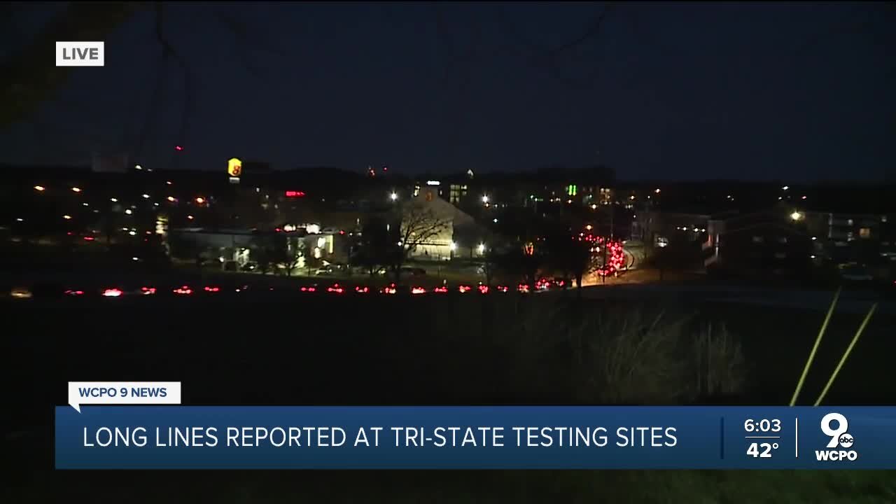 Long lines reported at area COVID testing sites