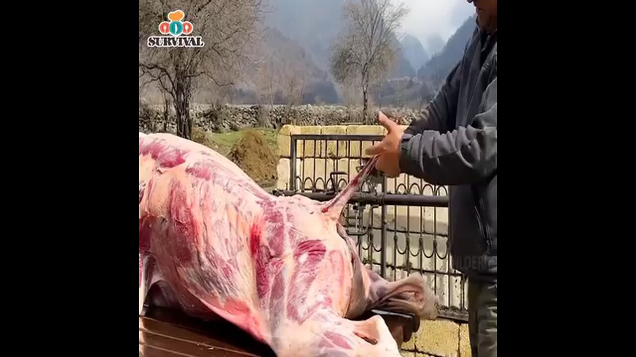 roasting huge Bull