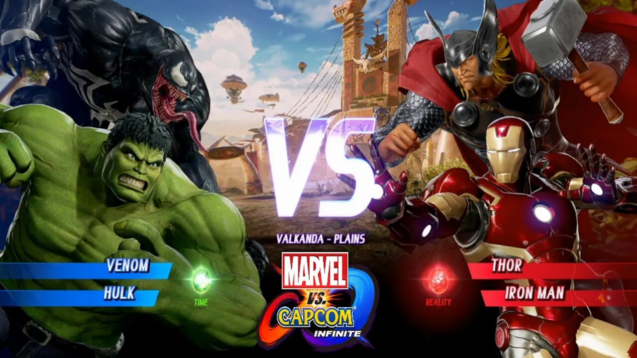 Venom & Hulk VS Thor & Iron Man Marvel vs Capcom Infinite